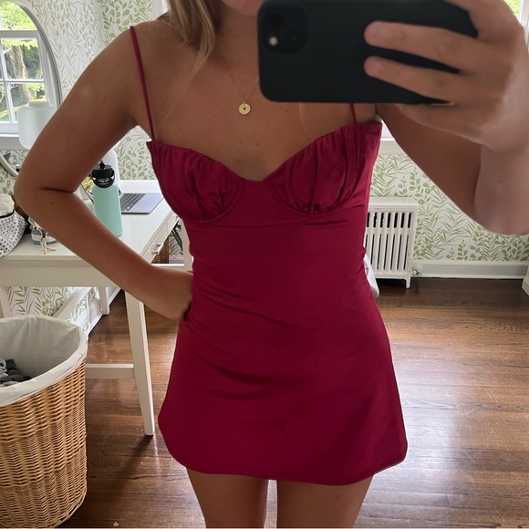 Lucy in the Sky Dresses & Skirts - Lucy in the sky red satin mini dress